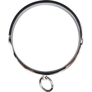 Zilveren metalen halsband met O-ring