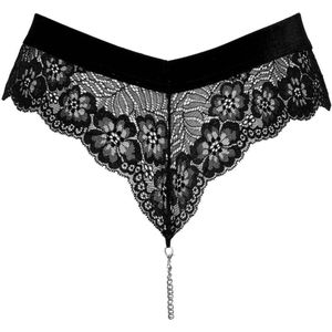 Cottelli LINGERIE Slip met ketting S Tanga, zwart, S dames, zwart, S, zwart., S