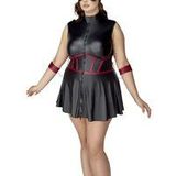 Kleid im Mattlook mit Armfesseln