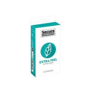 Secura Extra Feel Lot de 12 préservatifs transparents pour la prévention sans hormones pour homme, 12 préservatifs ultra délicats