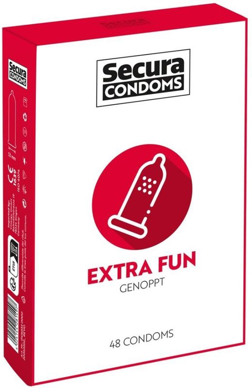 Secura «Extra Fun» 48 genoppte Kondome f&#252;r intensiven Extra-Spa&#223;