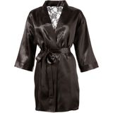 Cottelli - Korte Kamerjas - Zwart - Satijn-Kant