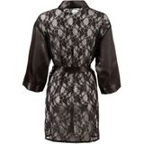 Cottelli - Korte Kamerjas - Zwart - Satijn-Kant