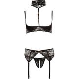 3-teiliges Hebe-Straps-Set im Mix aus Schnallen und Spitze