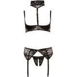 3-teiliges Hebe-Straps-Set im Mix aus Schnallen und Spitze, 80B/M - SALE