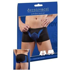 Svenjoyment Heren broek - boxershorts voor mannen met push-up inzetstukken, sexy ondergoed met stretch-gat, zwart