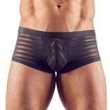 Zwarte semi-transparante herenshort 2XL