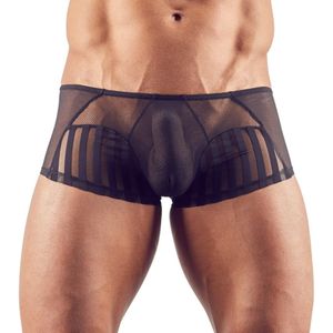 Zwarte transparante mannenshort