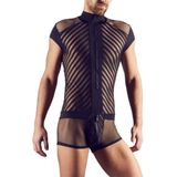Netstof Korte Body met Harnas Motief