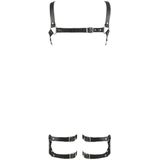 ZADO – Lederen body harnas met open borsten en kruis - Maat S/M – Zwart