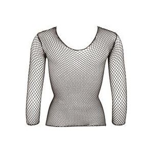 Mandy Mystery Lingerie – Visnet Shirt Transparant voor Pikant Uiterlijk – One Size – Zwart