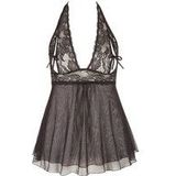 Babydoll mit Neckholder und geschlitzten Cups