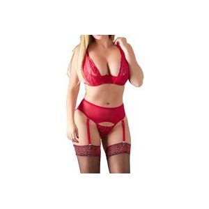 Cottelli Collection 3 Delige Bh-Set Met Kwart Cups - Rood