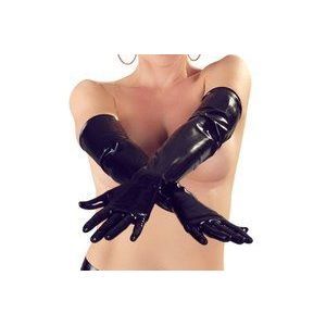 LateX – Latex Lange Handschoenen met Strakke Pasvorm Perfecte Accessoire voor Fetish Outfit Maat M – Zwart