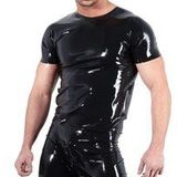 LateX – Latex Shirt in Klassieke Vorm met Korte Mouwen en Gemakkelijk te Combineren Maat S – Zwart