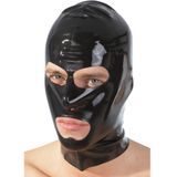 Late X – Latex Hoofdmasker Glanzend met Openingen en Anatomische Pasvorm -  Zwart