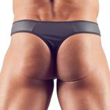 Svenjoyment Underwear herenstring met strassritssluiting, klein, zwart