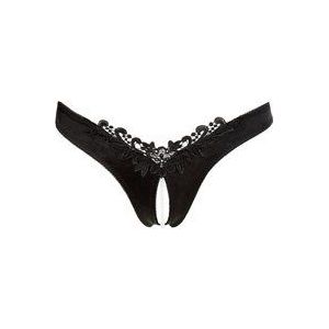 Cottelli Collection – Open Kruis String met Parel Spreider voor Spanning en Sensatie tijdens het Dragen – Maat L – Zwart