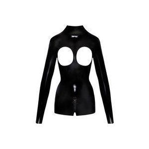 LateX – Latex Bodysuit met Open Borsten en Kruis voor een Heerlijk Avontuurlijk Look Maat XL – Zwart