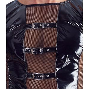 Bi Elastische Vinyl Lak Shirt voor Mannen