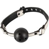 Bad Kitty – Ball Gag Knevel Voor de Luidruchtige Onderdaan Geperforeerd met Riem - Zwart