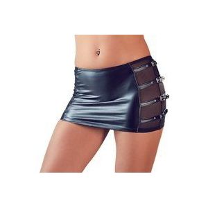 Wetlook Mini Rok Met Riempjes