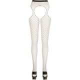 Straps-Strumpfhose aus grobem Netzmaterial