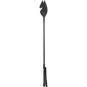 Bad Kitty – 65 cm Lederen ‘Riding Crop’ Zweep met Gestileerd Paardenhoofd Punt – Zwart