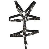 Harness aus Leder mit Penis- oder Hodenring