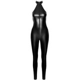 Noir - Glanzend Jumpsuit - Zwart - Met Rits