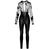 Noir - Jumpsuit - Zwart - Flock Print
