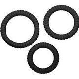 You2Toys «Lust³ Black» 3 gerillte, schwarze Penisringe f&#252;r imposante Erektionen