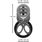 Penis- und Hodenring | dehnbar, 4 Ringe an gezacktem Reizsteg |Bad Kitty 1 St Vibrator