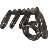 Penis- und Hodenring | dehnbar, 4 Ringe an gezacktem Reizsteg |Bad Kitty 1 St Vibrator