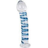 You2Toys – Glazen Dildo met Verdikte Eikel Vorm en Lust Groeven in Fraai Design met Stop voor Hygiënisch Verwenning – 18 cm – Transparant