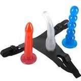 Umschnalldildo-Set "Strap-on! Colour“ mit 3 Dildos zum Austauschen