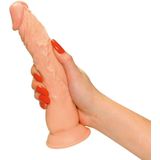 You2Toys – European Lover Dildo met Stevige Zuignap Voor de Harde Solo Aanpak Licht Flexibel – 23 cm – Beigeig