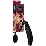 You2Toys – Opblaasbare Latex Dildo met Handpomp Geaderd en met Eikel – 23 cm – Zwart