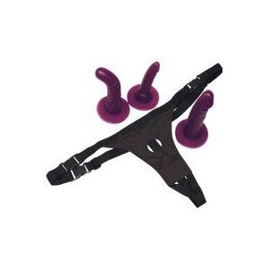 Umschnalldildo-Set "Strap-On“ mit 3 Dildos zum Austauschen