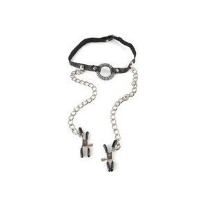 Fetish Fantasy O-ring Gag met nipple klemmen, 1 stuk (1 x 1 stuks)