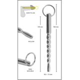 Sextreme – Urethrale Plug Dilator met Retractie Ring en Tunnel Ontwerp - Zilver
