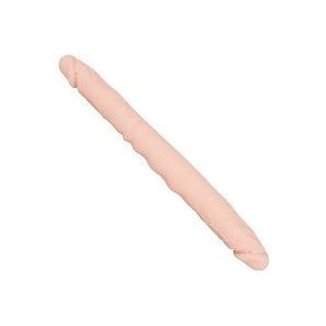 You2Toys – Dubbele Dildo met Uitpuilende Aders Voor de Intieme Ingangen Flexibel en Lang – 30,5 cm – Beigeig