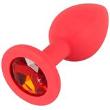 You2Toys – Siliconen Buttplug Sierlijk en Flexibel daarnaast Makkelijk in te Brengen met Rode Edelsteen Maat S – Rood