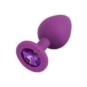 Colorful Joy Jewel Purple Plug - zachte butt plug voor beginners en professionals, kleine anale plug met siersteen, speelgoed voor anaal plezier, lila