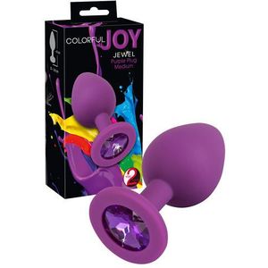 Analplug, lila mit Schmuckstein