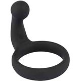 Black Velvets Cockring Met Stimulator - Zwart