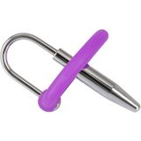 You2Toys – Stalen Dilator Penis Plug met Siliconen Eikel Ring voor de Gewillige Onderdaan - Zilver