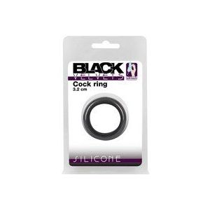 Black Velvets Bague phallique en velours noir 3,2 cm Noir