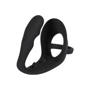 Black Velvets – Multifunctionele Siliconen Plug met Ringen en Genopte Steel Voor Puur Plezier 9 cm – Zwart