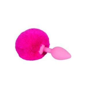 You2Toys – Siliconen Buttplug met Pluizige Konijnenstaart Uitvoering Lief en Schattig Maat S - Roze